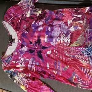 Peck & Peck Round Neck 3/4 Sleeve Top